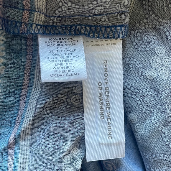 LOFT Blue Patterned Mini Dress - Picture 9 of 9